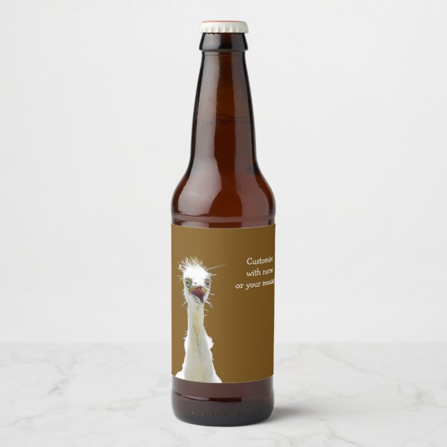 Etiqueta de cerveza de ave loca (Anverso)