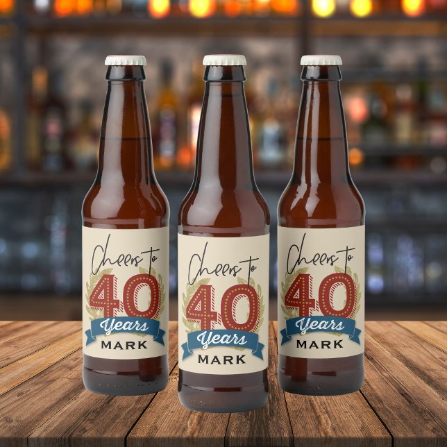 Etiqueta de cerveza de cumpleaños número 40 (Subido por el creador)