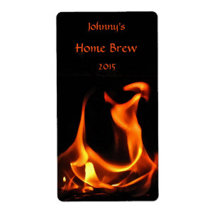 Etiqueta de cerveza de fuego bailando