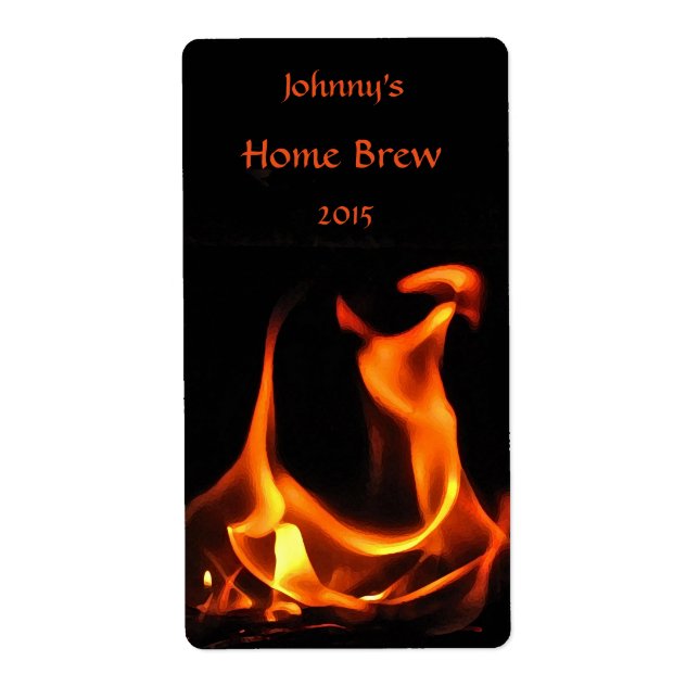 Etiqueta de cerveza de fuego bailando (Frente)