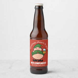 Etiqueta de cerveza de Navidades rojos de Elves tr