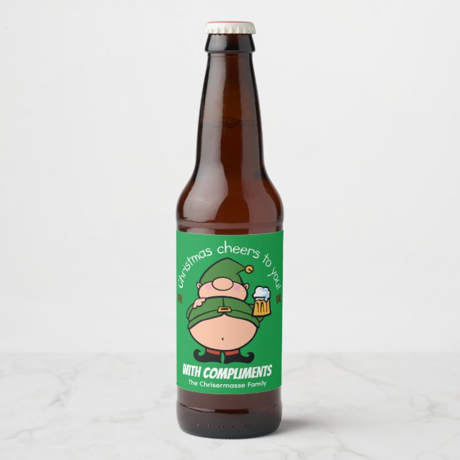 Etiqueta de cerveza de Navidades verdes de Elves t (Anverso)