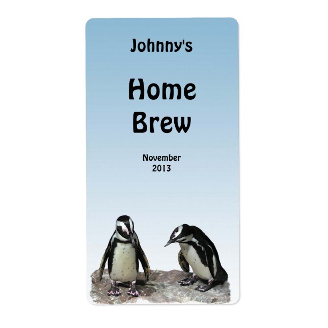 Etiqueta de cerveza de pingüinos (Frente)