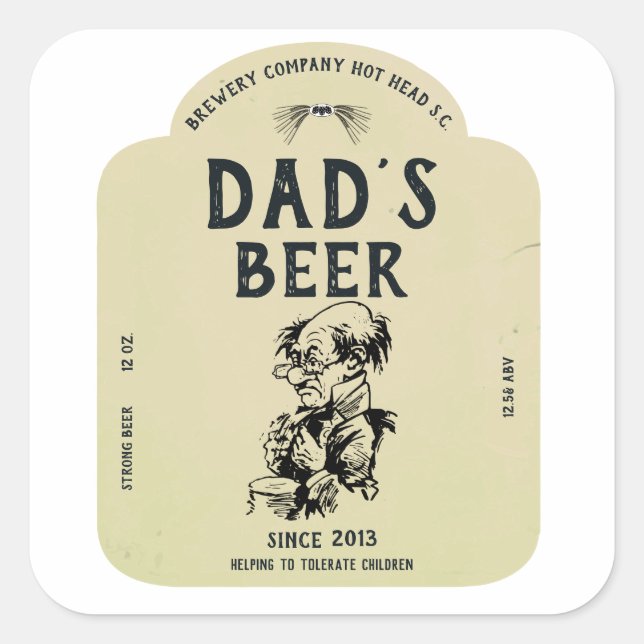 Etiqueta de cerveza del padre (Anverso)