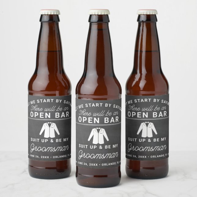 Etiqueta de cerveza Groomsmen Propuesta (Botellas)