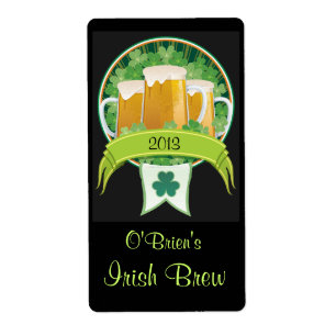 Etiqueta de cerveza irlandesa casera