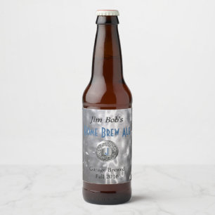 Etiqueta de cerveza Metalizado Faux Hammered
