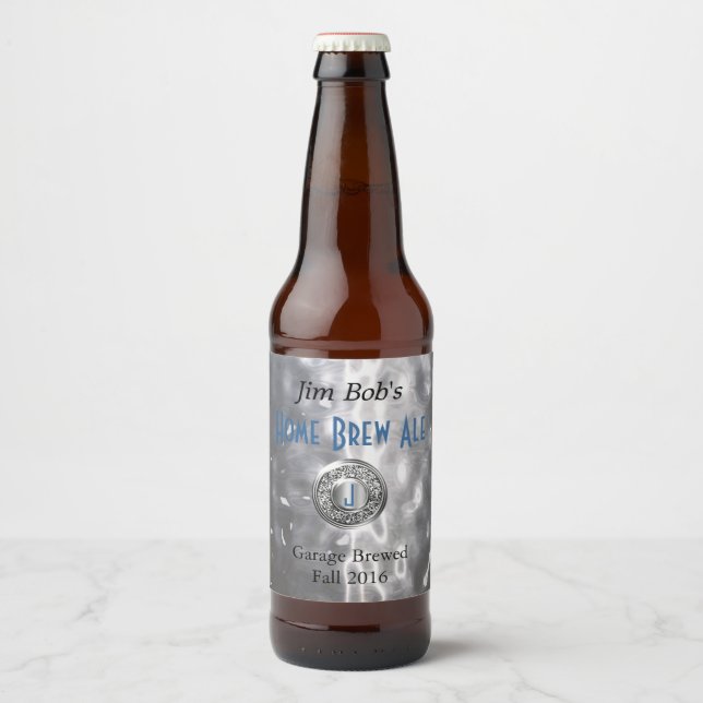 Etiqueta de cerveza Metalizado Faux Hammered (Anverso)