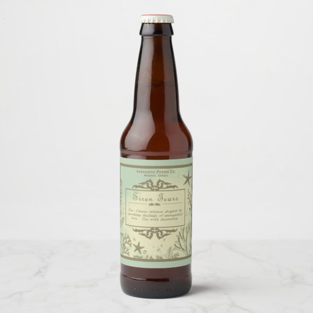 Etiqueta de cerveza Siren Lears Craft (Anverso)