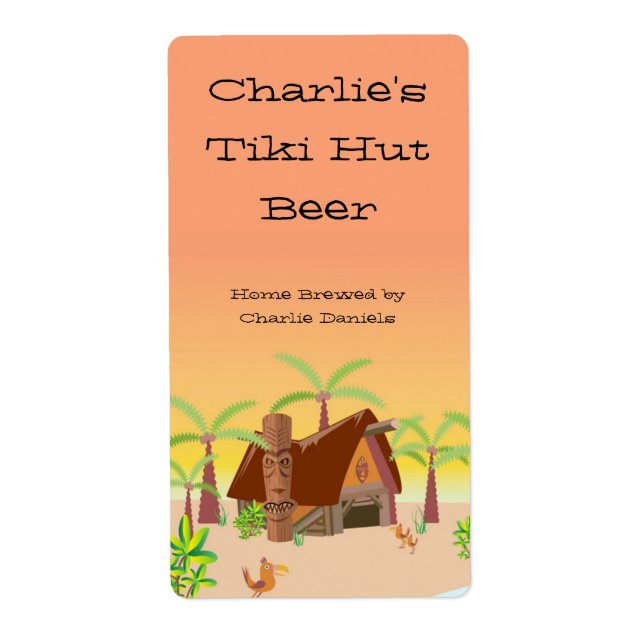 Etiqueta de cerveza Tiki Hut (Frente)