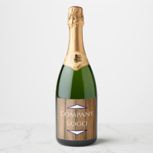 Etiqueta de champagne con el logotipo de la empres