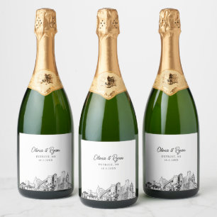 Etiqueta de champagne personalizada Boda de Detroi
