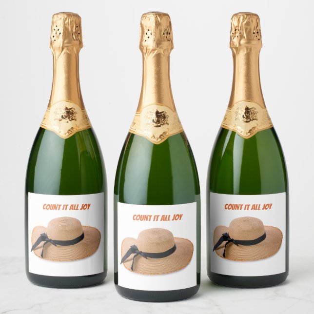 Etiqueta de champán Count It All Joy (Botellas)