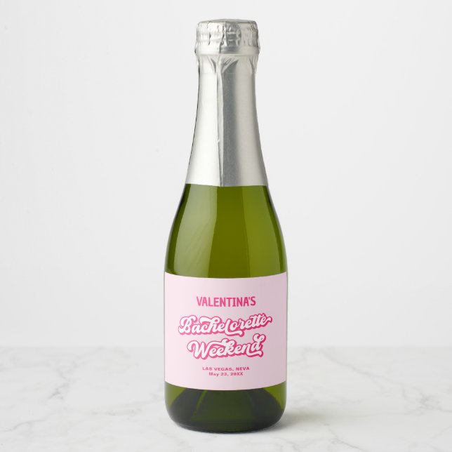 Etiqueta de champán para despedida de soltera de v (Anverso)