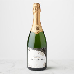 Etiqueta de champán Quinceañera Botella Negro y Or