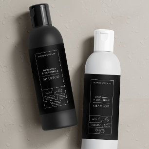 Etiqueta de champú negro Empaquetado de cosméticos