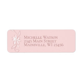 Etiqueta de Chica floral rosa de color vintage