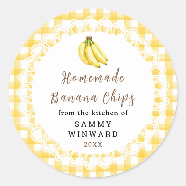 Etiqueta de Chips de Plátano Caseros (Anverso)