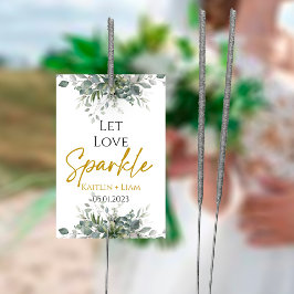 Etiqueta de chispa de boda de eucalipto verde