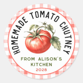 Etiqueta de chutney de tomate editable acuarela to