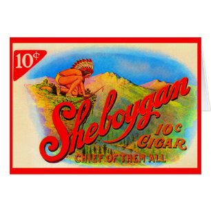 Etiqueta de cigarros de Sheboygan de los años 1920