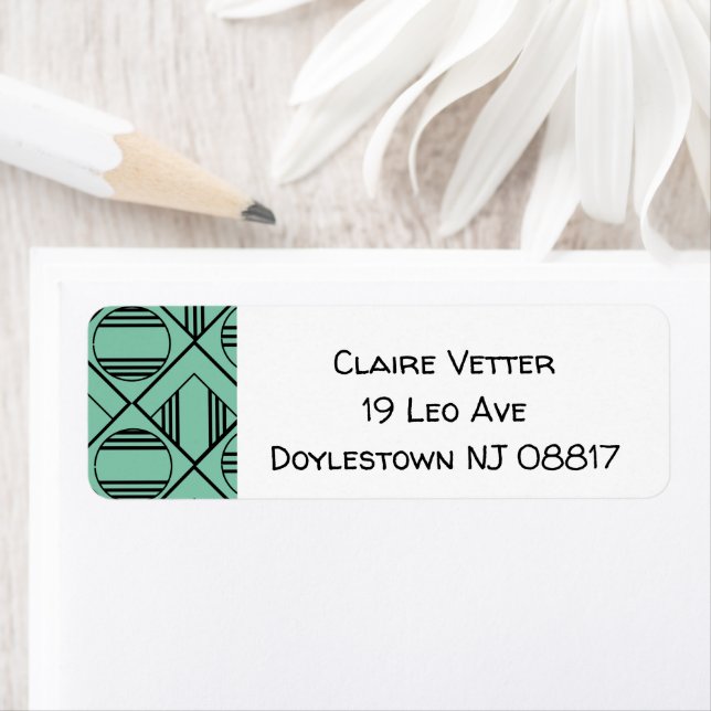 Etiqueta de círculo Art Deco y diamantes (In situ)