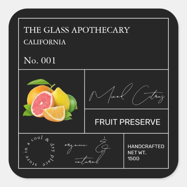 Etiqueta de cítricos mixtos apothecar (Anverso)