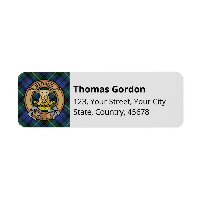 Etiqueta de Clan Gordon Tartan (Frente)