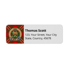 Etiqueta de Clan Scott Red Tartan