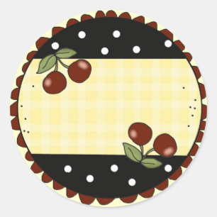 Etiqueta de cocina de cerezo de campo