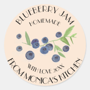 Etiqueta de cocina de fruta de acuarela de mermela