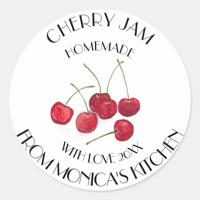 Etiqueta de cocina de frutas acuarela Mermelada de (Anverso)