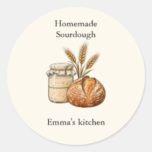 Etiqueta de cocina de pan de masa madre personaliz