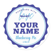 Etiqueta de cocina de panadería azul