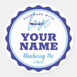 Etiqueta de cocina de panadería azul