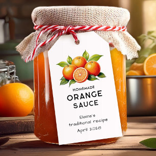Etiqueta de cocina de salsa naranja editable para 