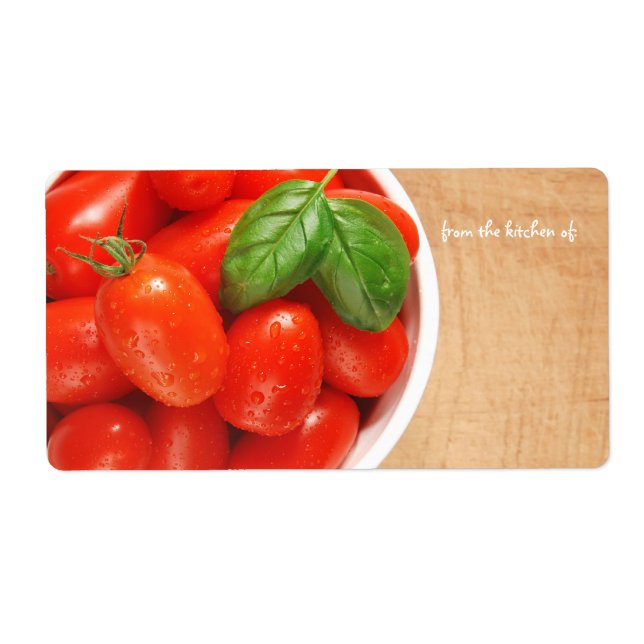 Etiqueta de cocina de tomates frescos (Frente)