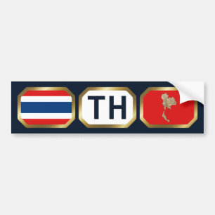 Etiqueta de código de mapa de bandera de Tailandia