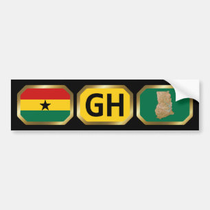 Etiqueta de código de paro de bandera de Ghana