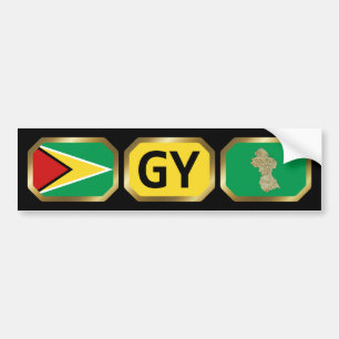 Etiqueta de código de paro de bandera de Guyana