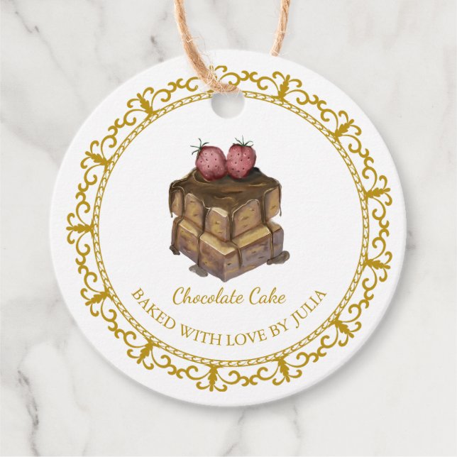 Etiqueta de colcha de pastelito de chocolate de po (Anverso)
