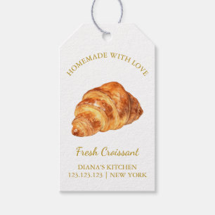Etiqueta de colchón croissant fresco casero simple