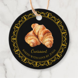 Etiqueta de colchón de croissant casero de vintage