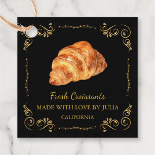 Etiqueta de colchón de croissant fresco casero vin