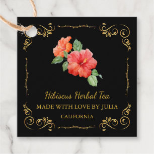Etiqueta de colchón de hibiscus Tea Square de cose
