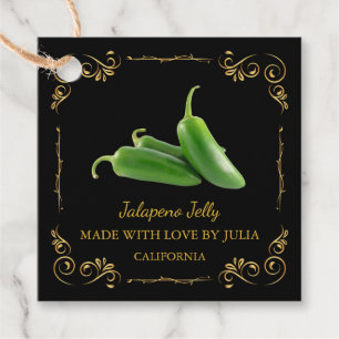 Etiqueta de colchón de jalapeno jelly casera vinta