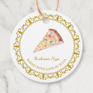 Etiqueta de colchón de pizza casera vintage
