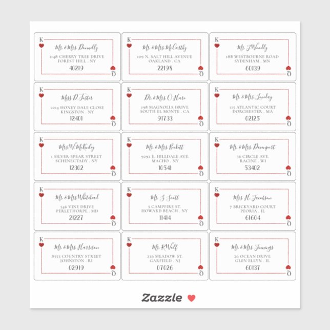 Etiqueta de colección de Bodas de tarjetas de repr (Hoja)