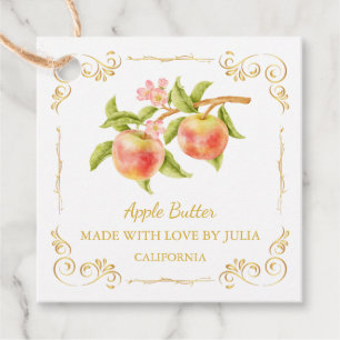 Etiqueta de colgado de Apple Butter Square de cose
