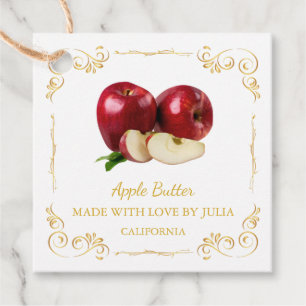 Etiqueta de colgado de Apple Butter Square de cose